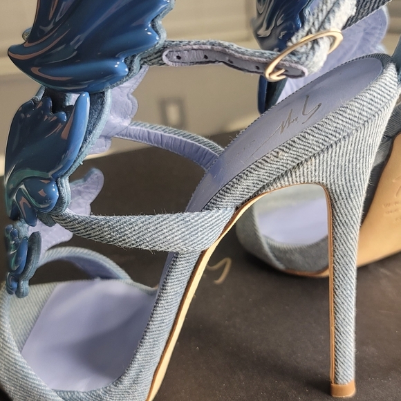 Authentic Giuseppe Zanotti cruel summer wing shoes hight heel Bule unique size36 - Picture 6 of 9